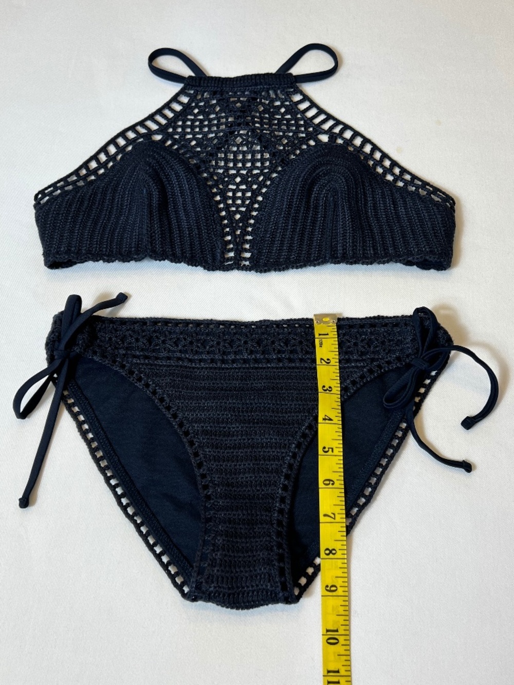 Abercrombie and Fitch Crochet Bikini Set Navy Blue - Picture 6 of 11